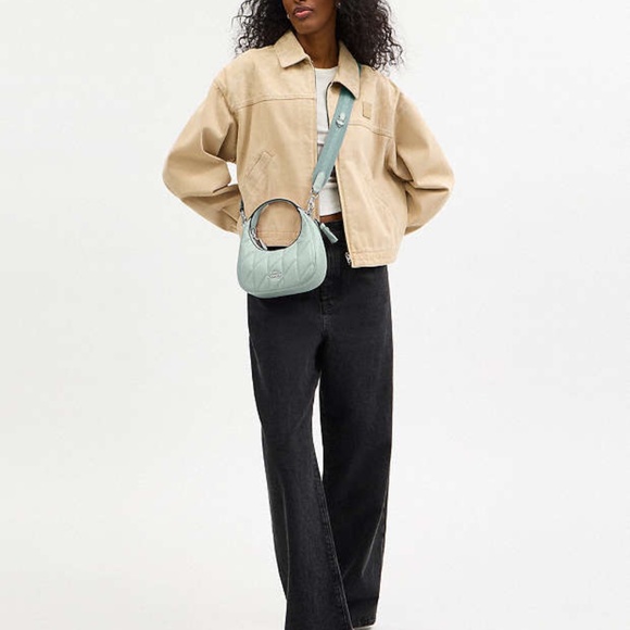 Coach Carmen Mini Crossbody Bag In /Silver/Green NWT - Picture 4 of 6